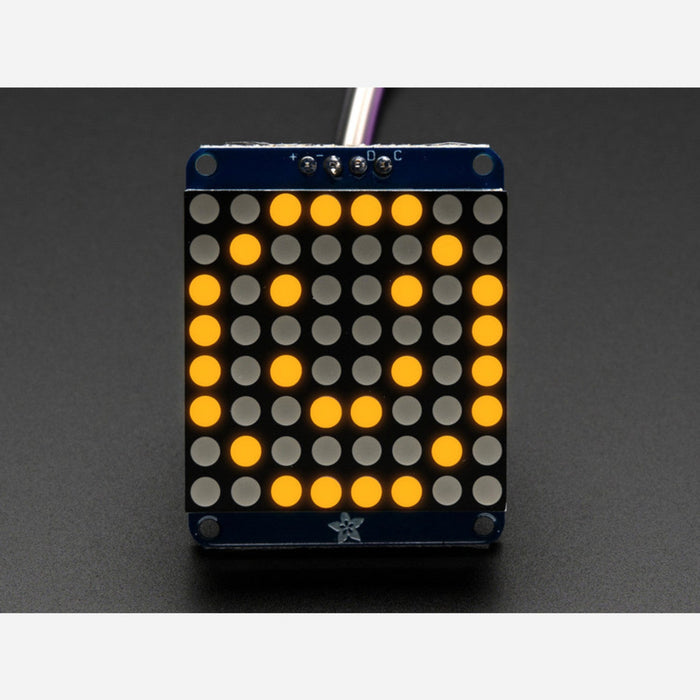 Adafruit Mini 0.7 8x8 LED Matrix w/I2C Backpack - Yellow