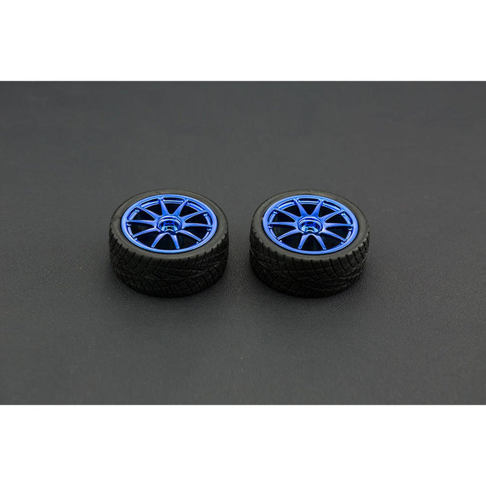 D65mm Rubber Wheel Pair - Blue (Without Shaft)