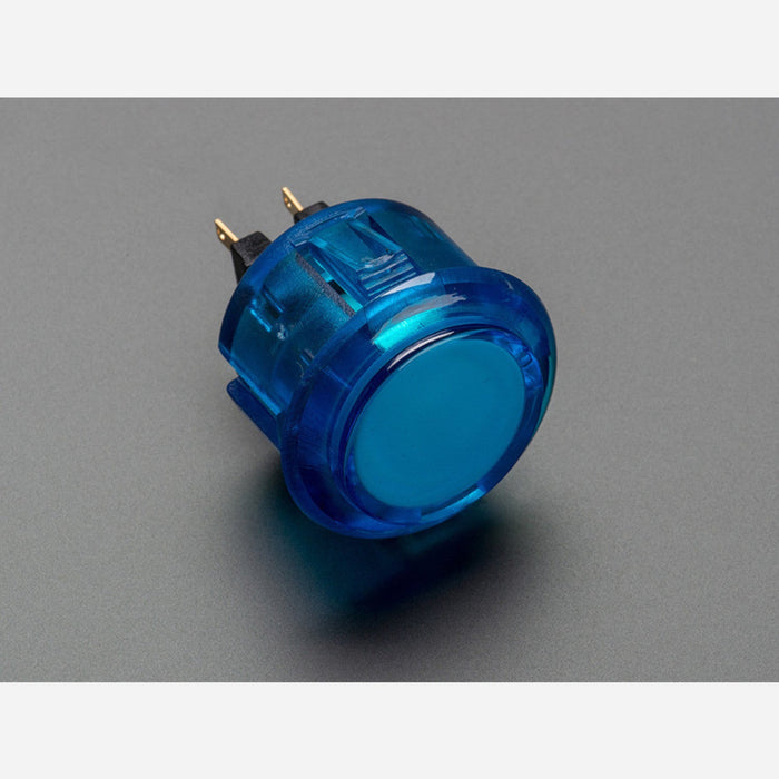Arcade Button - 30mm Translucent Blue