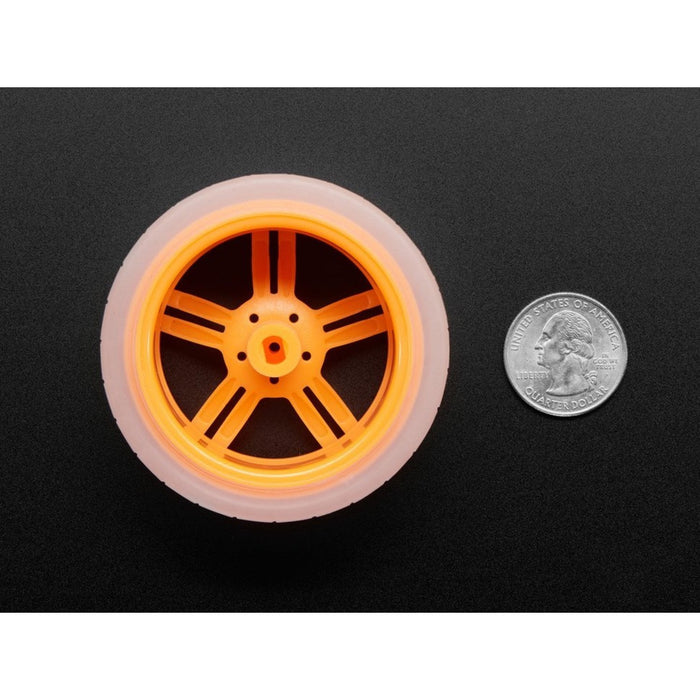 Orange and Clear TT Motor Wheel for TT DC Gearbox Motor