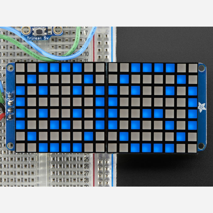 16x8 1.2 LED Matrix + Backpack - Ultra Bright Square Blue LEDs