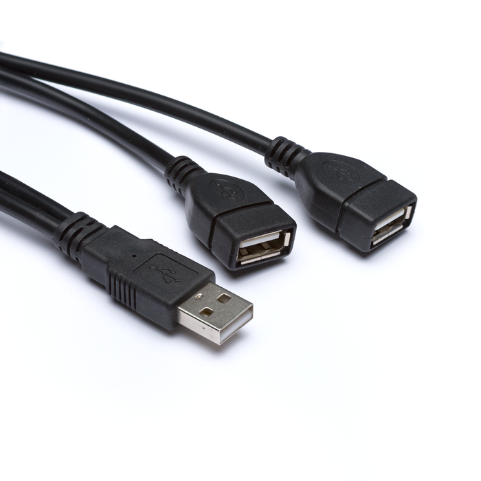 USB male to 2 Female cable 30cm Type#1