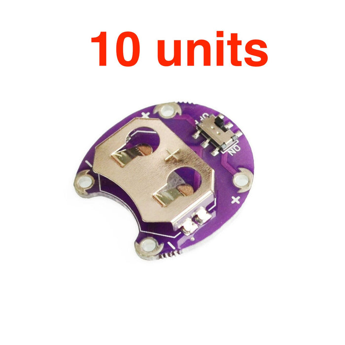 Lilypad Battery Holder with Switch - 10 PACK
