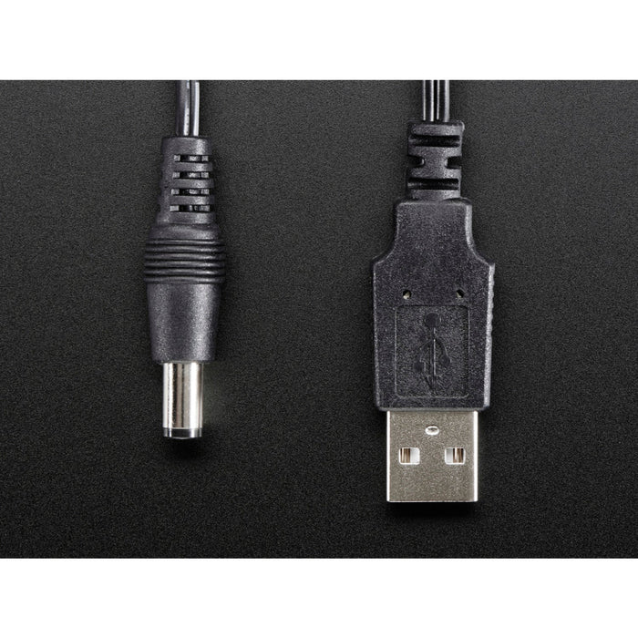 USB to 2.1mm Male Barrel Jack Cable [22AWG  1 meter]