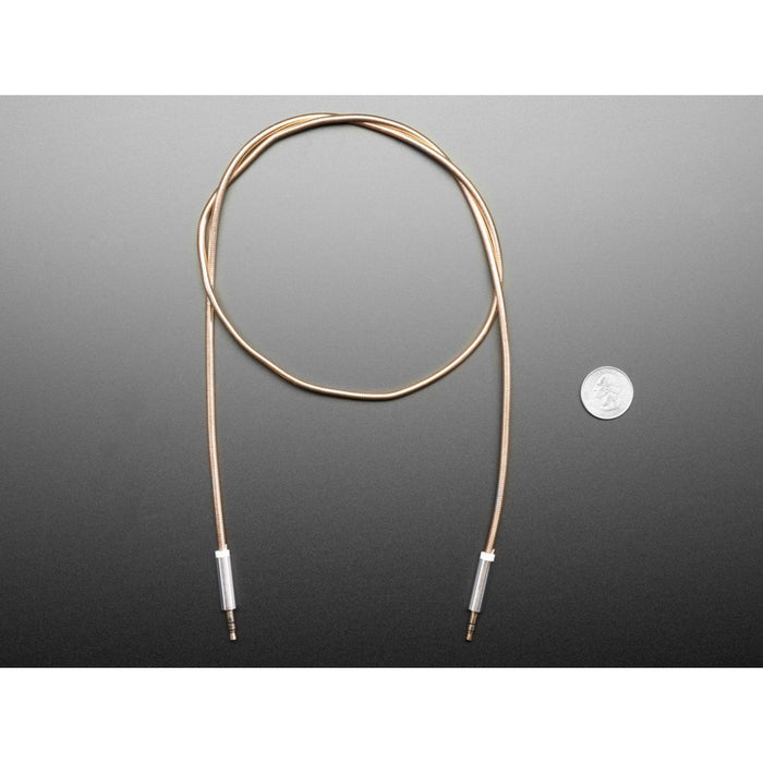 3.5mm Stereo Male/Male Cable - Gold Metal - 1 meter long
