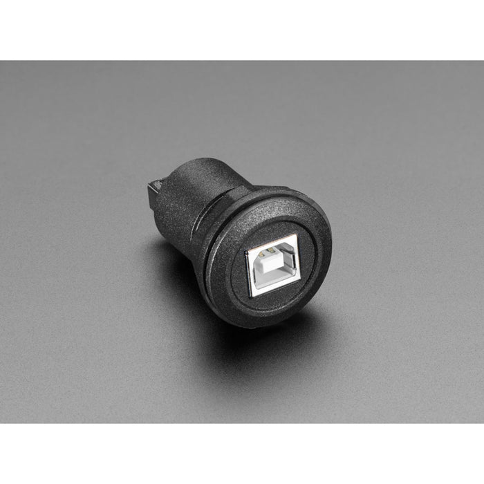 USB B Jack to USB A Jack Round Panel Mount Adapter