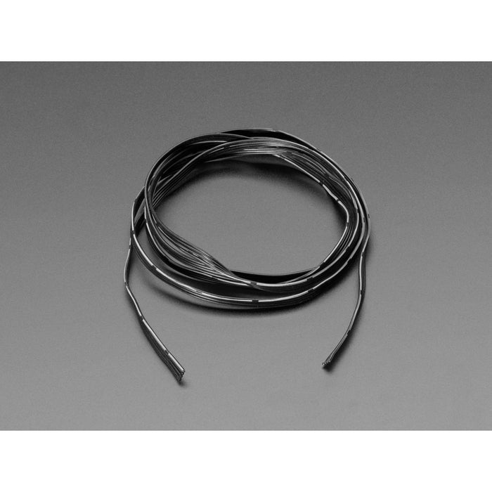 Silicone Cover Stranded-Core Ribbon Cable - 4 Wires 1 Meter Long - 30 AWG Black
