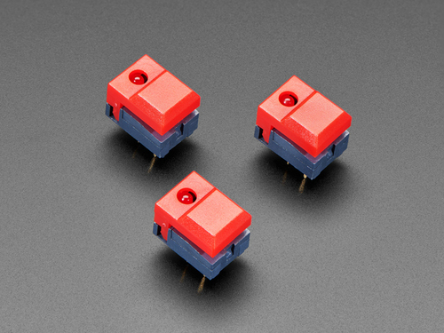 Step Switch with LED - Three Pack of Red Plastic with Red LED