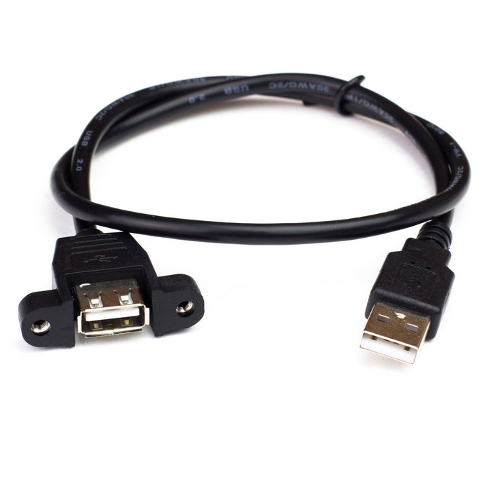 Panel Mount Extension Cables (50cm) - USB micro-B to micro-B