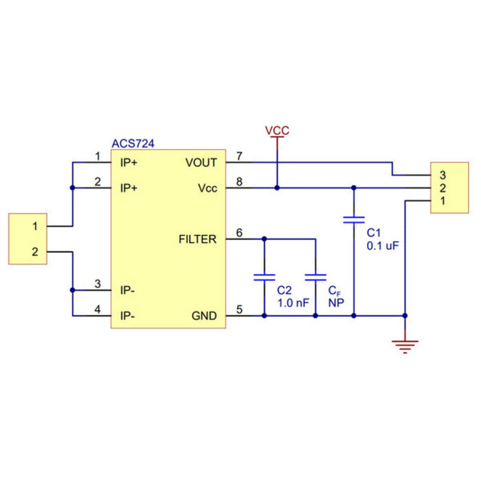 ACS724 Current Sensor Carrier -50A to +50A