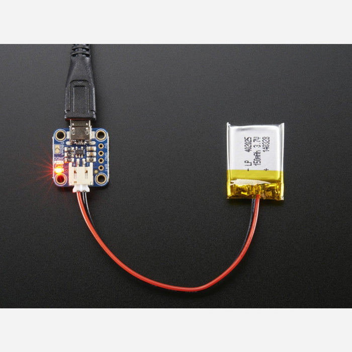 Adafruit Micro Lipo w/MicroUSB Jack - USB LiIon/LiPoly charger [v1]