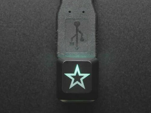 Etched Glow-Through Keycap - Zener ESP Star Design