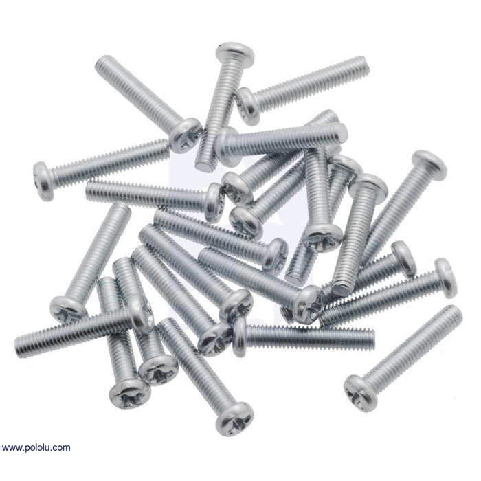 Machine Screw: M3, 16mm Length, Phillips (25-pack)