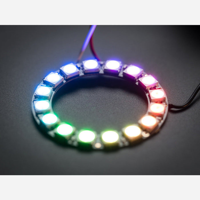 Adafruit NeoPixel Ring - RGB LED w/ Integrated Drivers - 16 pixel