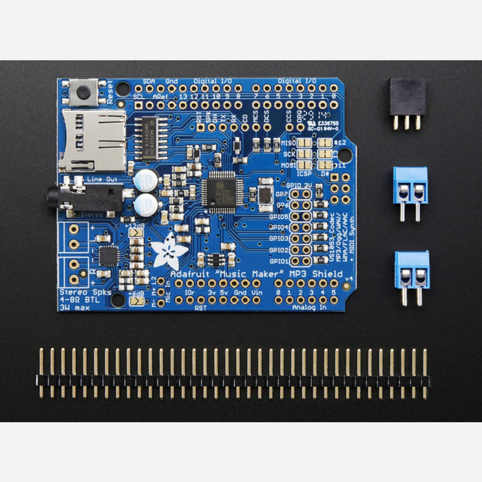 Adafruit Music Maker MP3 Shield for Arduino w/3W Stereo Amp [v1.0]