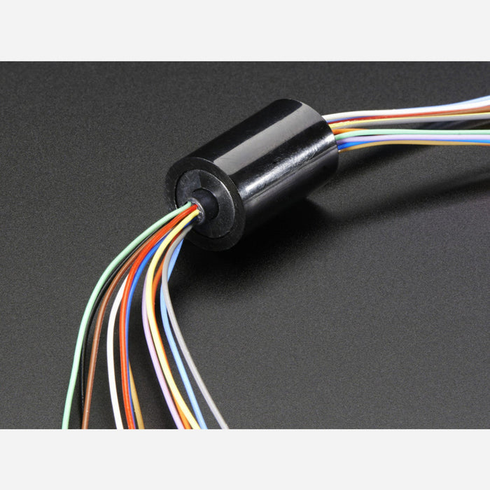 Miniature Slip Ring - 12mm diameter, 12 wires, max 240V @ 2A