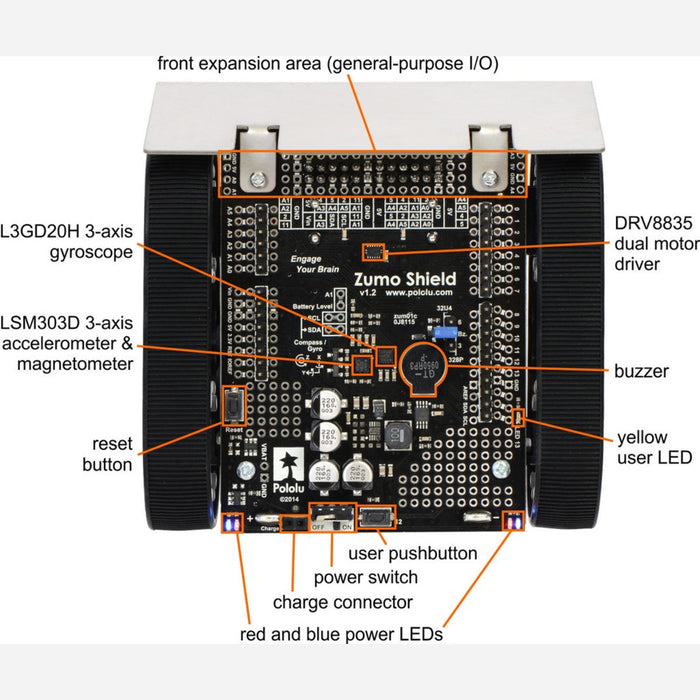 Zumo Shield for Arduino, v1.2