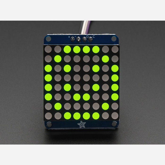 Adafruit Small 1.2 8x8 LED Matrix w/I2C Backpack - Green