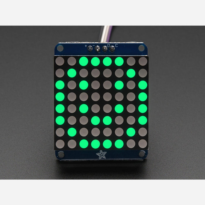 Adafruit Small 1.2 8x8 LED Matrix w/I2C Backpack - Pure Green