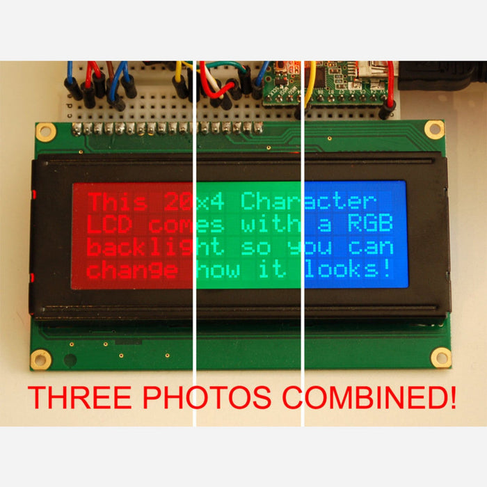 RGB backlight negative LCD 20x4 + extras [RGB on black]
