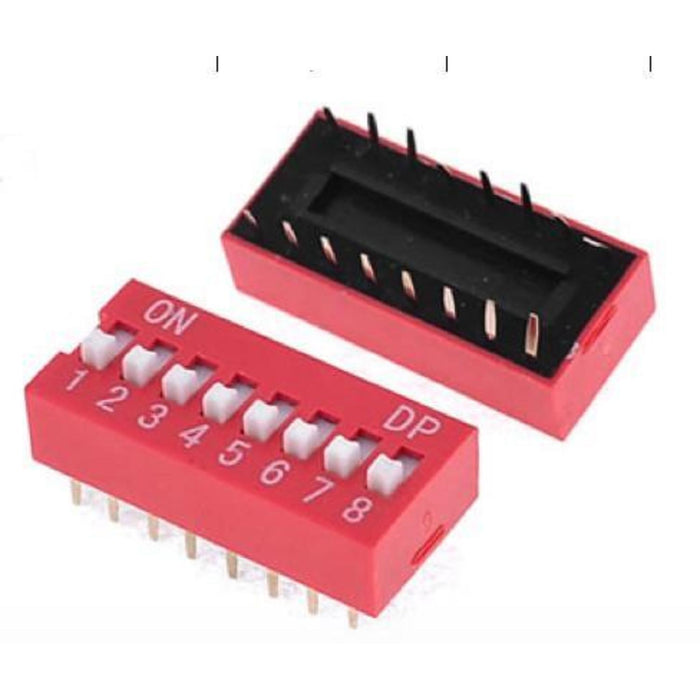 2.54mm 8-Positions 16 Pin Red DIP Switch