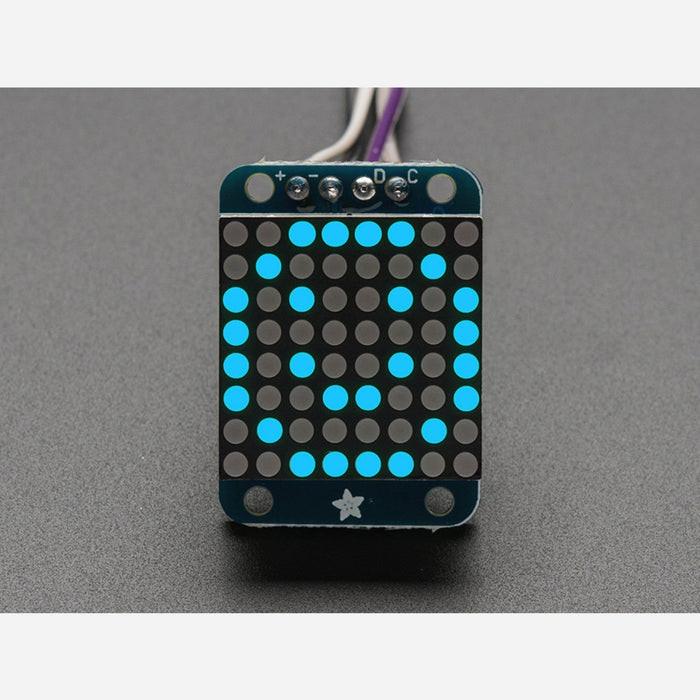 Adafruit Mini 0.7 8x8 LED Matrix w/I2C Backpack - Blue