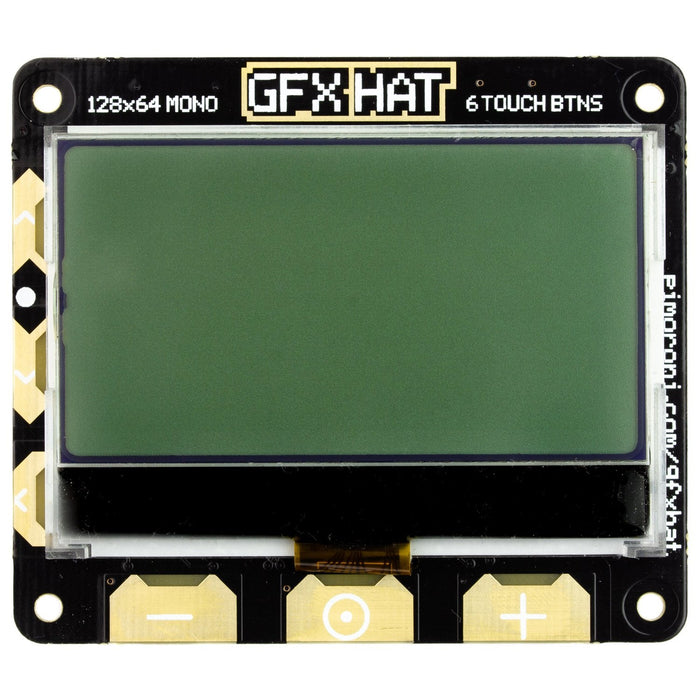 GFX HAT - 128x64 LCD Display with RGB Backlight and Touch Buttons