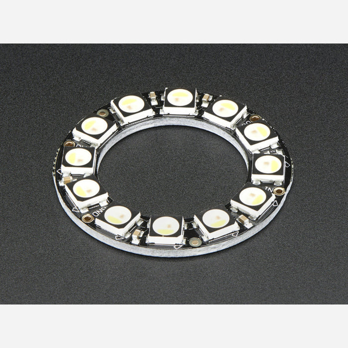 NeoPixel Ring - 12 x 5050 RGBW LEDs w/ Integrated Drivers - Warm White - ~3000K