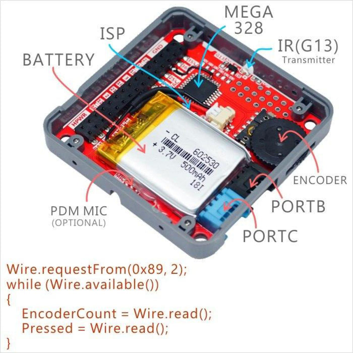 PLUS Module Encoder Module with MEGA328P 500mAh Battery