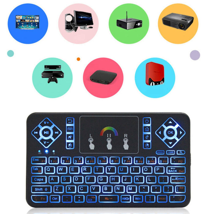 Raspberry Pi 3/2B/Zero Mini Portable 2.4GHz Wireless Touchpad Keyboard with Backlight