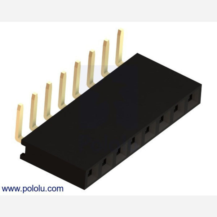 0.100 (2.54 mm) Female Header: 1x8-Pin, Right-Angle