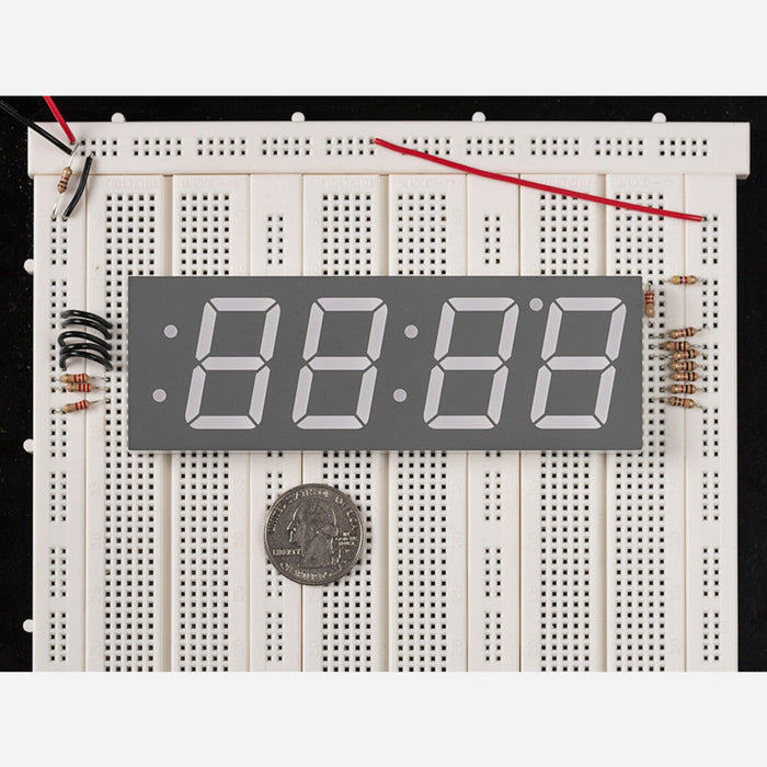 Yellow 7-segment clock display - 1.2 digit height