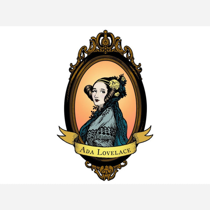 Ada Lovelace, large, oval, color - Sticker!