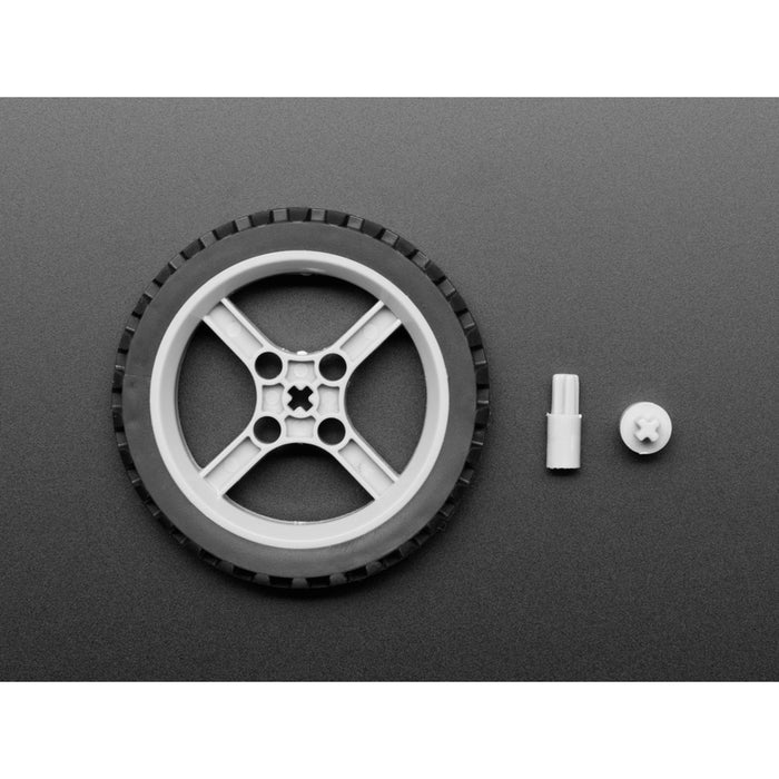 Black Multi-Hub Wheel for TT / Lego or N20 Motor - 65mm Diameter