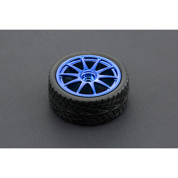 D65mm Rubber Wheel Pair - Blue (Without Shaft)