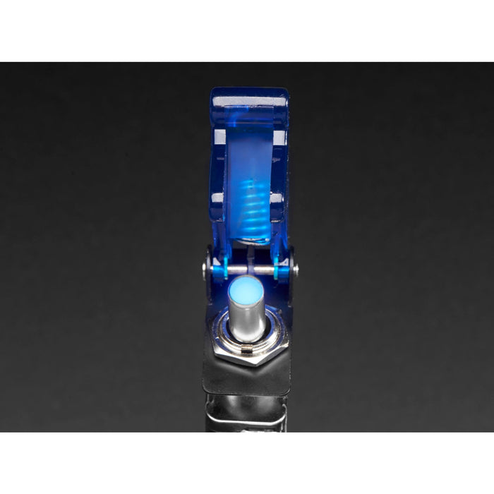 Illuminated Toggle Switch with Cover - Blue