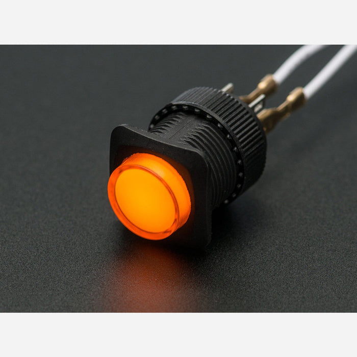 16mm Illuminated Pushbutton - Yellow Latching On/Off Switch