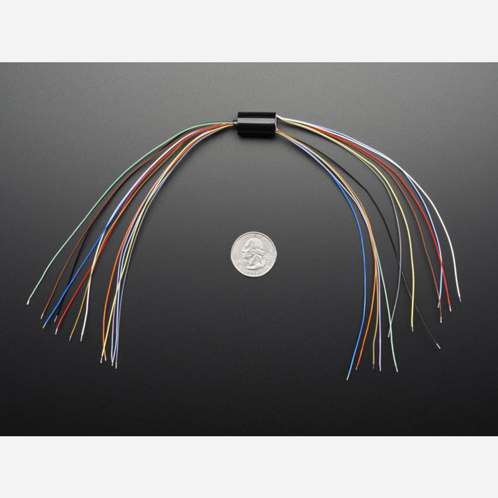 Miniature Slip Ring - 12mm diameter, 12 wires, max 240V @ 2A