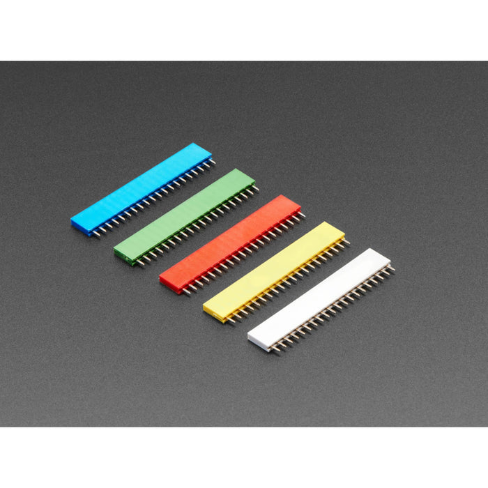 20-pin 0.1 Female Headers - Rainbow Color Mix - 5 pack