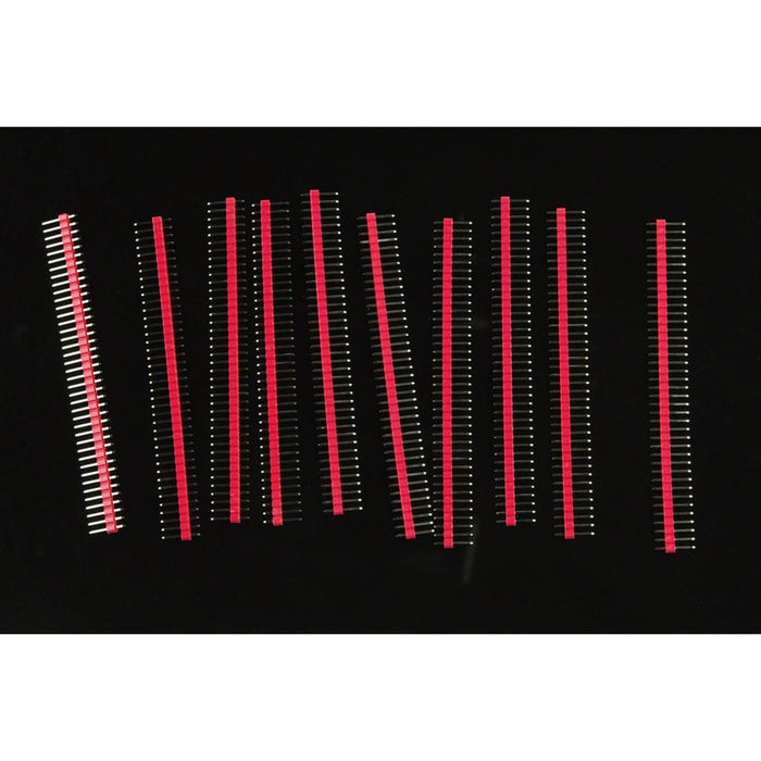 Arduino Male Pin Headers | 0.1 (2.54 mm) Straight Red