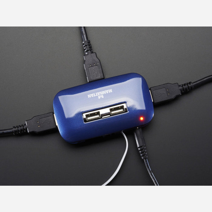 USB 2.0 Powered Hub - 7 Ports with 5V 2A Power Supply