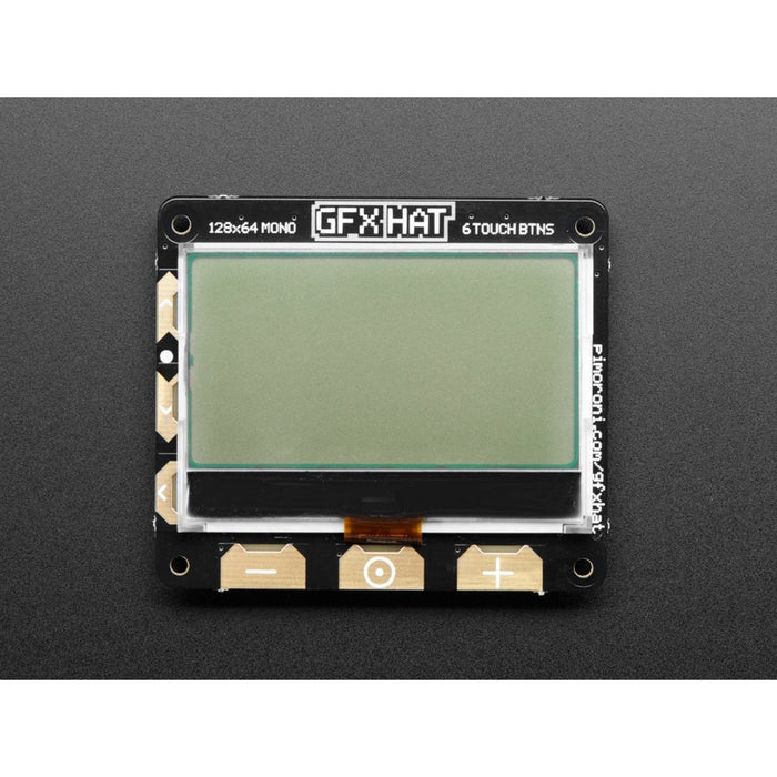 Pimoroni GFX HAT - 128x64 LCD Display + RGB Lite  Touch Buttons - RGB Backlight and 6 Touch Button