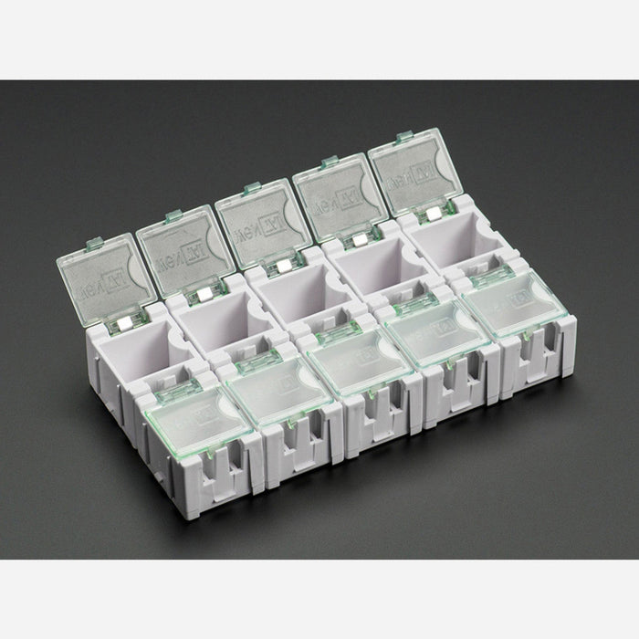 Tiny Modular Snap Boxes - SMD component storage - 10 pack [White]