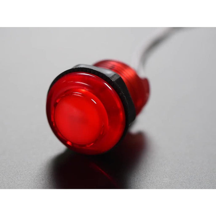 Arcade Button with LED - 30mm Translucent Red
