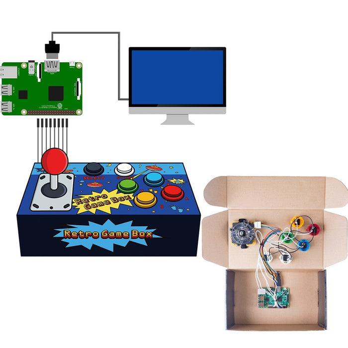 Raspberry Pi Retro Game Box DIY Arcade Fighting Joystick Push Buttons Controller