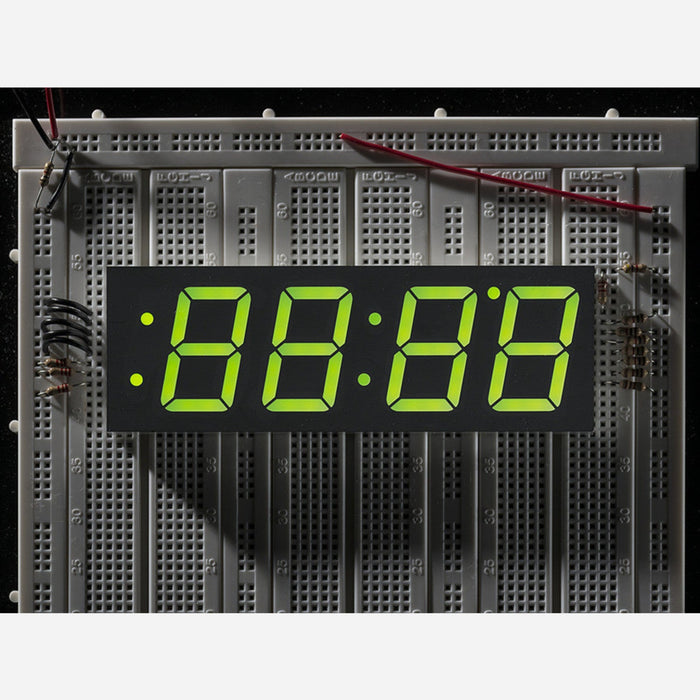 Green 7-segment clock display - 1.2 digit height