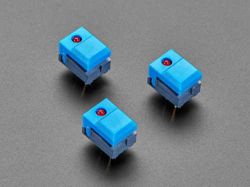 Step Switch with LED - Three Pack of Blue Plastic with Red LED