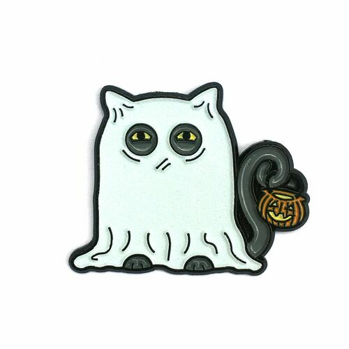 Spooky Halloween Kitty Enamel Pin