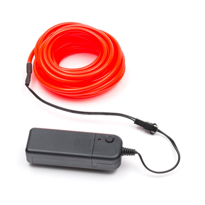 5M Flexible el wire with battery holder 5mm - Orange