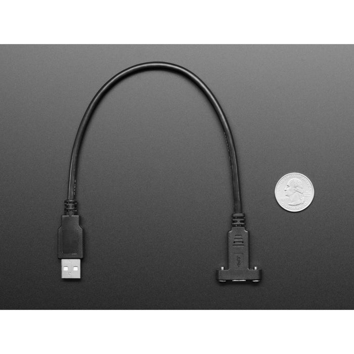 Panel Mount Cable USB C to Type A - 30cm